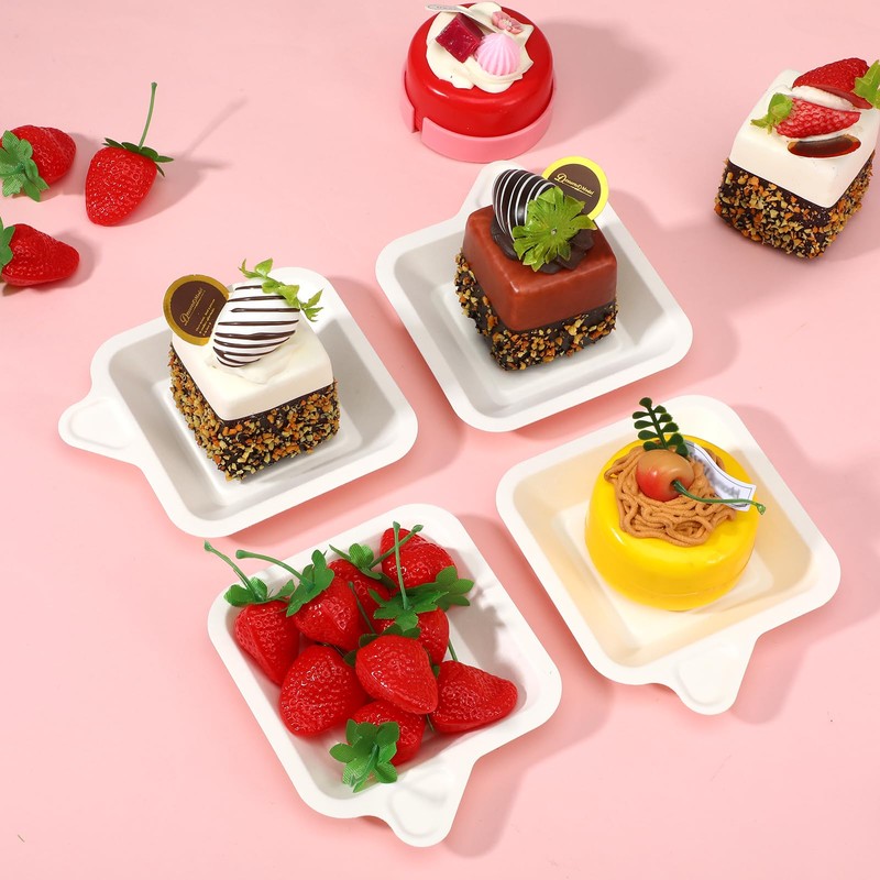400 Pcs Small Disposable Paper Plates 4 Inch Mini Square