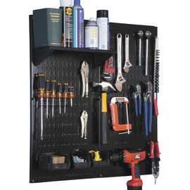 Wall Control Industrial Metal Pegboard- Black Three 16inx32in Panels