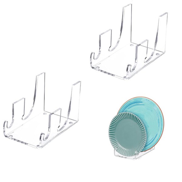 GYWHOOFT 2 Tier 14*9.5*9CM Clear Dinnerware Display Stand,2 PCS Acrylic