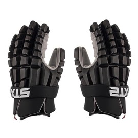 STX LZR Lacrosse Gloves, Small, Black, Pair
