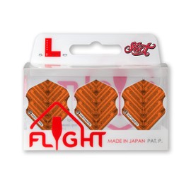 Shot! Dart Flights, L-Style EZ L1 Standard Shape, Manu Orange Dart Flight Set, Ultra Durable, 150 Micron Thickness, 90 Degree, Preformed Fins for Maximum Accuracy and Perfect Aerodynamics