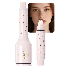 Upgrade Faux Freckle Stamp Pen – Waterproof Fake Freckles Makeup Tool, Natural-Looking Freckle Maker & Spray with Multi-Prong Precision Stamp Head, Long-Lasting Sunkissed Makeup (Honey Brown)
