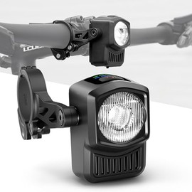 Büchel LED Front Bicycle Light - USB-C Bicycle Lamp Front with 8 Hours Light Duration, Control Display & 4 Light Modes (15-60 Lux) - StVZO Compliant Road Bike Light - Tool-free Assembly