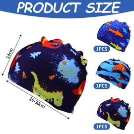 EHDWXVZM Pack of 3 Cartoon Printed Swimming Caps, Children's Swimming Equipment, Cute Swimming Caps, Water Sports Supplies