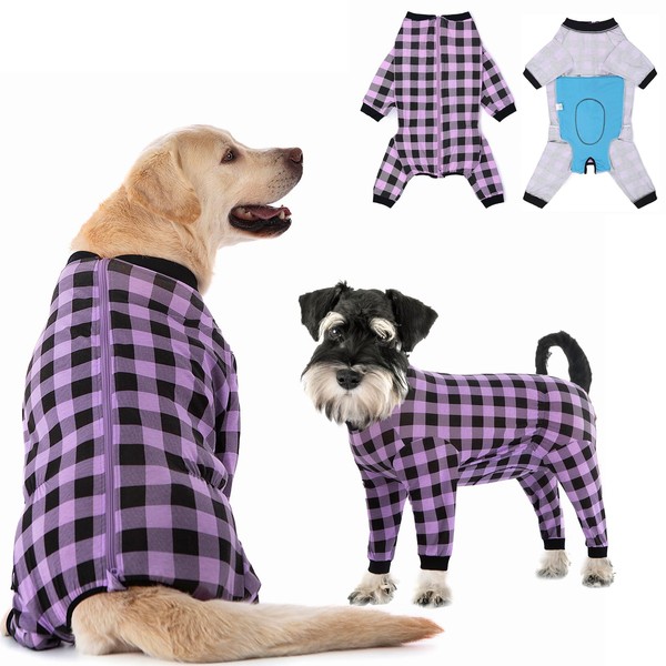 Dog Recovery Suit Full-Zipper After Post-Surgery Large Medium Dogs, Dog