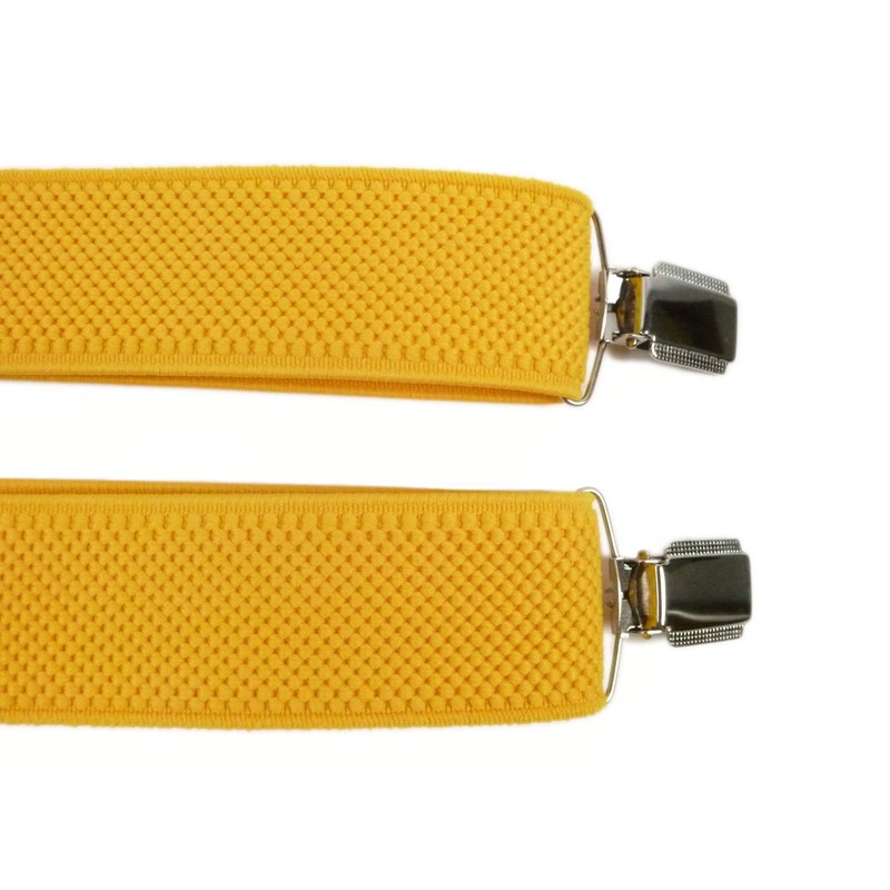 Olata Unisex fully adjustable Clip on Braces/Suspenders, 3.5cm - Yellow