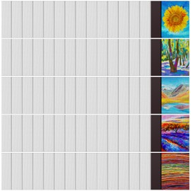 Nezyo 75 Pieces Magnetic Painting Canvas Panel Mini Canvas Boards Mini Canvases Mini Tile Art for Painting Magnetic Fridge Locker Art Paints Crafts DIY Kit (Square,2 1/5 x 3 in)