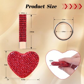 Crystal Keychain for Women, Heart Shape Key Chain with Sparkly Rhinestones Bling Car Key Chains for Backpack Handbag Car Keys(red)