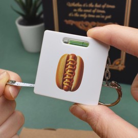 'American Hot Dog' Keyring Tape Measure/Spirit Level Tool (KM00041686)