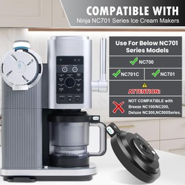 Replacement Outer Bowl Lid Compatible with Ninja CREAMi Ice Cream Maker NC700 / NC701 / NC701C, Creami Replacement Lid(NO Paddle)