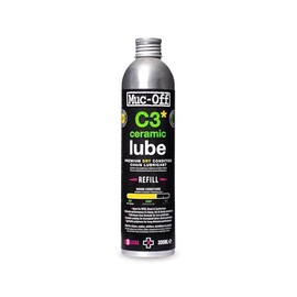 Muc-Off C3 Dry Chain Lube, 10.14 fl oz - Ceramic Bike Lube Refill, Bike Chain Oil, Chain Wax for Wet Weather Conditions - Bike Lubricant and Bicycle Chain Oil