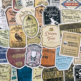 Potion Label Stickers - Witch Poison Potions Magic Craft Waterproof Durable Reusable Vinyl Decals, 10, 20, 50, Water Bottle Bike Bumper Luggage Skateboard Graffiti, Best Gift for Everyone (20)