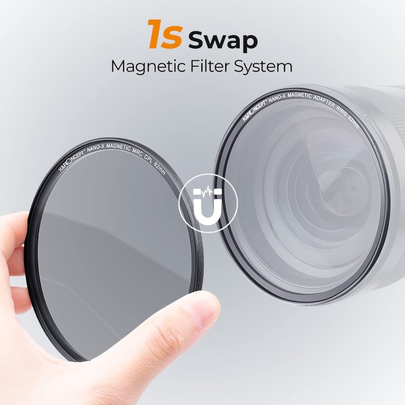 K&F Concept 77mm Magnetic ND64 Filter with Filter Adapter Ring