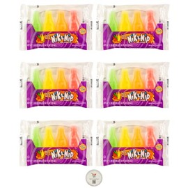 Nik L Nip Nik-L-Nip Wax Bottles Mini Drinks Candy (6) packs of 4 bottles each 1.39 Oz-Total of 24 Bottles