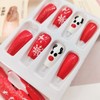 Christmas Press on Nails Medium Coffin Artificial Fake Nails With