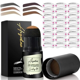 Eyebrow Stamp Stencil Kit Blonde, Long-Lasting Brow Makeup with 24 Reusable Stencils & Blending Brush for Natural, Defined Eyebrows