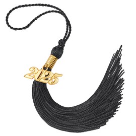 2025 Tassel Graduation, Tassel Charms for Graduation Cap Decorations, Black Grad Tassels Memorial Grad Cords Class of 2025 Senior College High School Graduate Hat Ceremonies Accessories