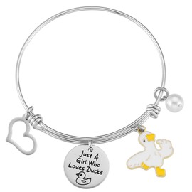 AHAETH Duck Lover Gifts For Women Bracelet Cute Duck Pendant Bangle Ideas Duck Bracelet