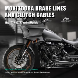 MoKitDora 16" Handlebar Cable Kit Brake Lines Oil Hose and Upper Clutch Cable for 2020-up Harley Touring Road King Electra Street Glide FLH FLT FLRT Models w/ABS, Black
