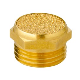 Quickun Pneumatic Muffler Silencer, 1/2” Male Thread Brass Air Exhaust Muffler Sintered Bronze Mufflers (Pack of 3)