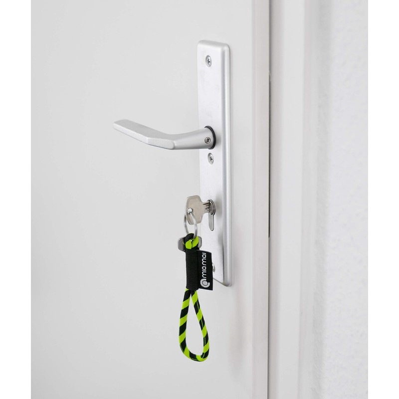 Mia Mai Tubular Lanyard (Yellow/Black, 15 cm), Key Ring Keyring