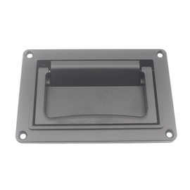 TTZEZE Folding Pull Handle,Zinc Alloy Recessed Handles Container Handle, Flush Lift Recessed Handle Flush Ring Pull for Furniture Drawer Cabinet Door Chest Toolbox (Black 130x91x19.5mm/5.1x3.6x0.8'')