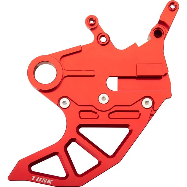 Tusk Rear Brake Caliper Support w/Brake Disc Guard Red Compatible