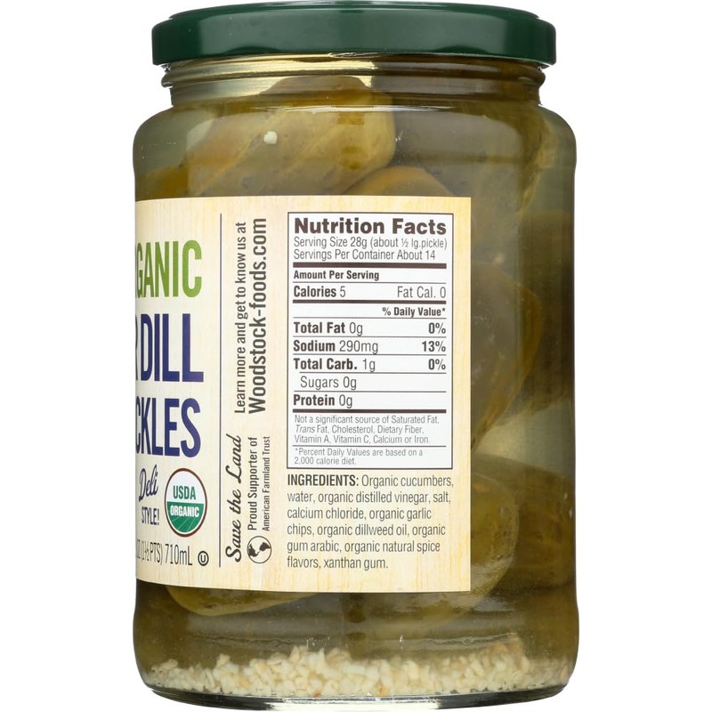 Woodstock Farms Organic Kosher Pickles - Whole Dill - 24