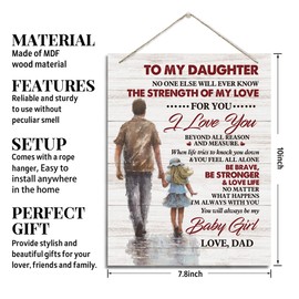 Daughter Gift, Inspirational Wall Decor, Decorative Hanging Wood Signs, Birthday Gift for Daughter, Dad To Daughter Gift, To My Daughter Wall Sign Gift, You Will Always Be My Baby Girl Decor