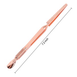 Rose Gold Stainless Steel Nail Art Tools Pinching Cuticle Pusher and Cuticle Cutter Nipper - Multifunction False Nail Cutter Shaping Tweezers Manicure Tools