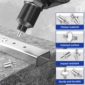 eupdd 150 Stück Aluminium Kernnieten: 5×9mm Kernnieten Expansion, von Autos, Metallen, Kunststoffen, Aluminiumkernnieten mit Rundem Kopf, 9mm Drive Rivets, Alu Nieten, Halbrundkopf-Kernnieten