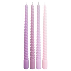 Viyffo Spiral Taper Candles 11 Inch Purple Set of 4 Unscented, Dripless, Smokeless Tapered Candlesticks Wedding Advent Home Decor Dinner Christmas