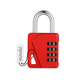 ZHEGE Gym Locker Lock, 4 Digit Combination Lock for Locker with DIY Name Tags, White Number Padlock for Gym, School, Toolbox, Cabinets, Fence, Shed, Easy to Read (Red, 1 Pack)