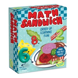 Peaceable Kingdom Math Sandwich Game: Preschool Math Games for Kids Ages 3 and Up – Includes 100+ Felt Food Pieces, 10 Menu Cards, Dry Erase Marker & Guest Check Tablet for Pretend Restaurant Play