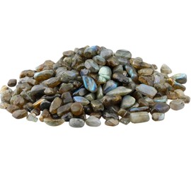 Rockcloud 1 lb Labradorite Small Tumbled Chips Crushed Stone Healing Reiki Crystal Jewelry Making Home Decoration