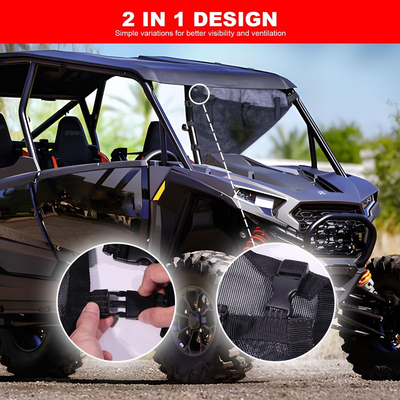 StarknightMT RZR XP4 1000 Window Mesh, Shield Ventilated Protective Door
