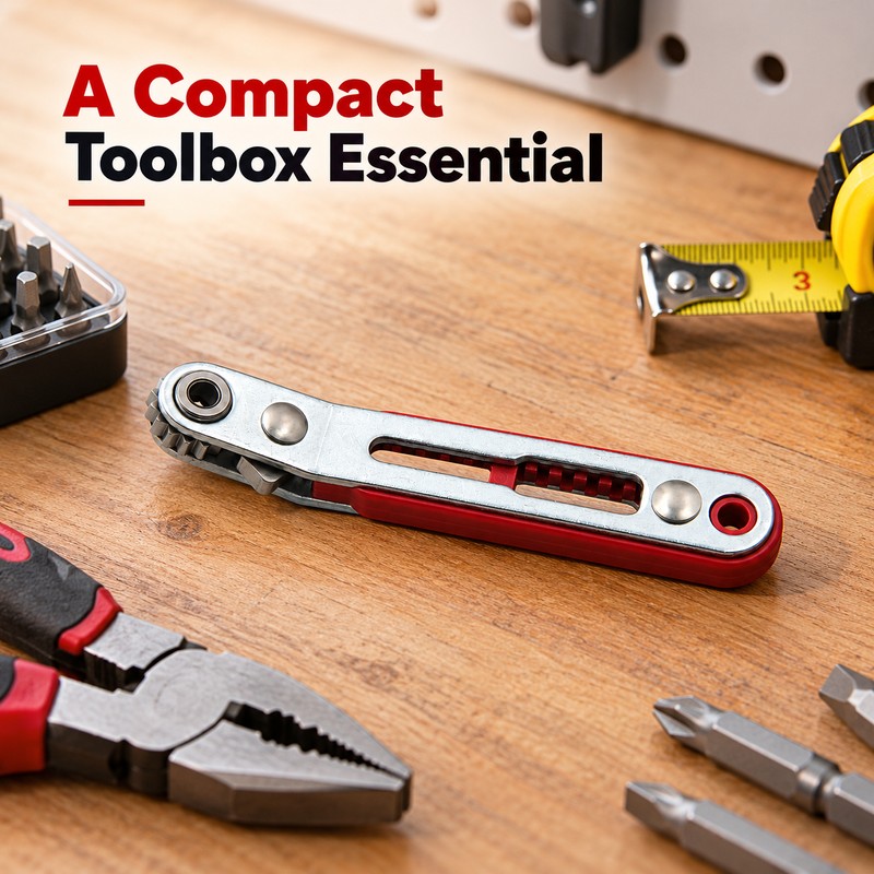Compact Reversible Ratchet Screwdriver for Tight Spaces – 15° Angled