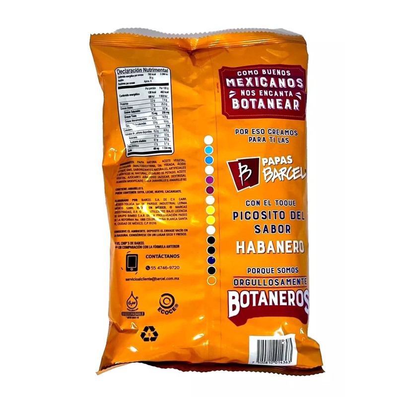 Barcel 4-Pk Papas Barcel Toreadas Habanero 170g/5.99oz