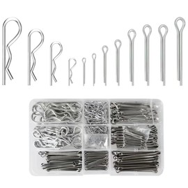 437 Pcs Cotter Pins Assortment Kit, 12 Sizes R Clips and Split Cotter Pins, Split Pin Clevis Pin Set for Automotive, Trailer, Hitch Pin Lock System, Lawn and Garden Equipment