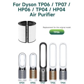 2-IN-1 Filter Replacement Compatible with Dyson TP07 Smart Air Purifier and Fan, HP07 / TP09 / HP09 / TP06 / HP06 / TP04 / HP04 Air Purifier, 360 Combi Glass + Carbon Air Purifier Filter