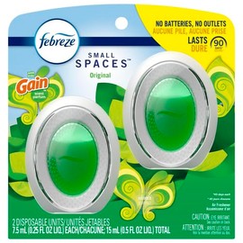 Febreze SMALL SPACES Gain Original Scent - Liquid - 15 mL - Gain Original - 45 Day - 2 / Pack - Long Lasting, Phthalate-free, Benzene-free