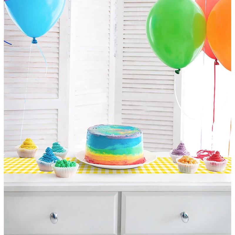 MUNILAIL 3 Pcs Yellow and White Checkered Table Runner 14