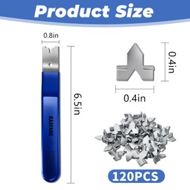 Glazier Point Driver, Glazing Push Point Driver Tool with 120 Push Points, Easy-Grip Handle, Glazing Push Point Driver Tool for Framing Glass, Picture, Cross Stitch (Blue)