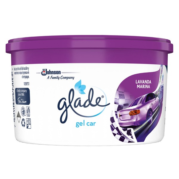 Glade Mini Gel Car, Aromatizante para Auto, Aroma Lavanda Marina,