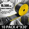 10 Pack Reflective 4 Inch Straps for Flatbed Trailer, 4"