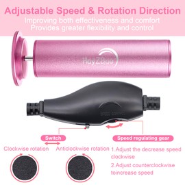 HayZBao Electric Foot File - Callus Remover for Feet,Adjustable Speed Foot File with 60 Pcs Sandpaper Discs,Professional Pedicure Tool for Dead Skin and Calluses - Matte Purple