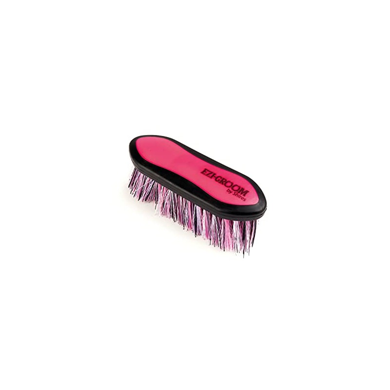 Shires 1484 Ezi-Groom Small Grip Dandy Brush Bright Pink