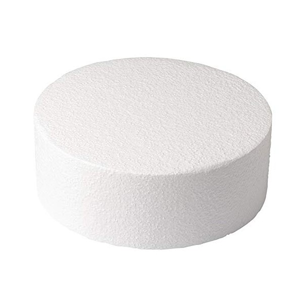 Culpitt 10" x 4" Round Cake Dummy, Straight Edge Cake Form, Practice Cake Decorating or Use for Creating Long-Lasting Displays, Smooth Polystyrene