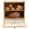 Totally Bamboo Double Layer Farmhouse Bread Box with Window for