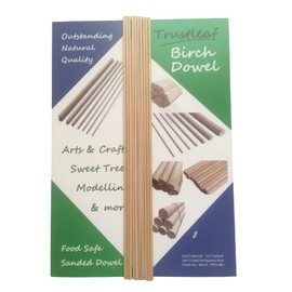 Trustleaf 3mm x 30cm Birch Hardwood Wooden Dowels (10 Dowels)